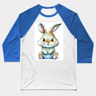 Cute Little Watercolor Rabbit Baseball T-Shirt